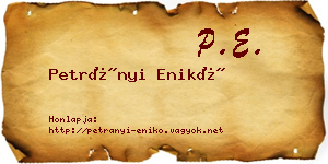 Petrányi Enikő névjegykártya
