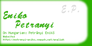 eniko petranyi business card
